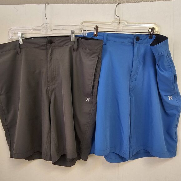 Mens Hurley Quick Dry Shorts Lot 4 Pairs Sz 40 Gray Black Blue Olive Golf P0289 - Picture 3 of 11